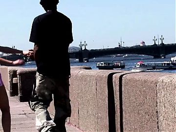blond slut teenie enjoy public blowjob of black dick