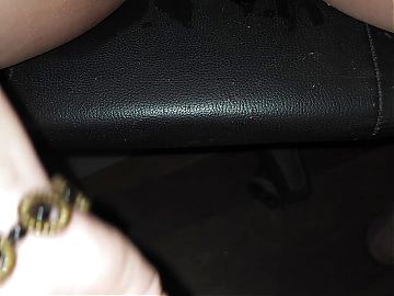 Horny mom fingers pussy while giving husband a handjob