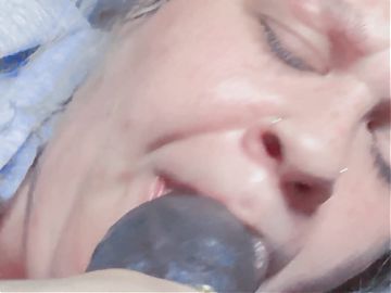 Crazy Head From BBW in Back Seat of a Rental